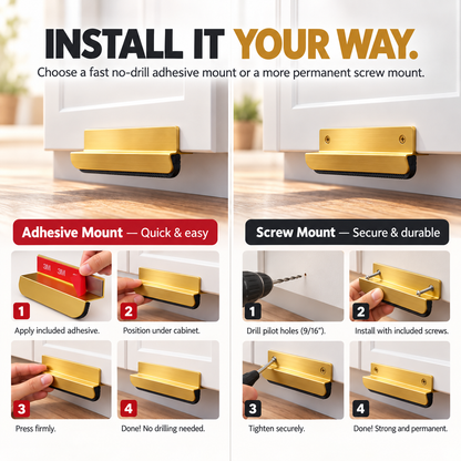 Hands-Free Cabinet Foot Pull – 4″ Aluminum Toe Opener