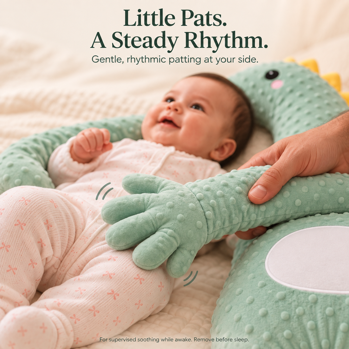 🦕 Little Pats, Big Comfort — Soothing Dinosaur with 3 Patting Modes