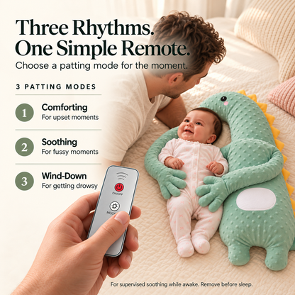 🦕 Little Pats, Big Comfort — Soothing Dinosaur with 3 Patting Modes
