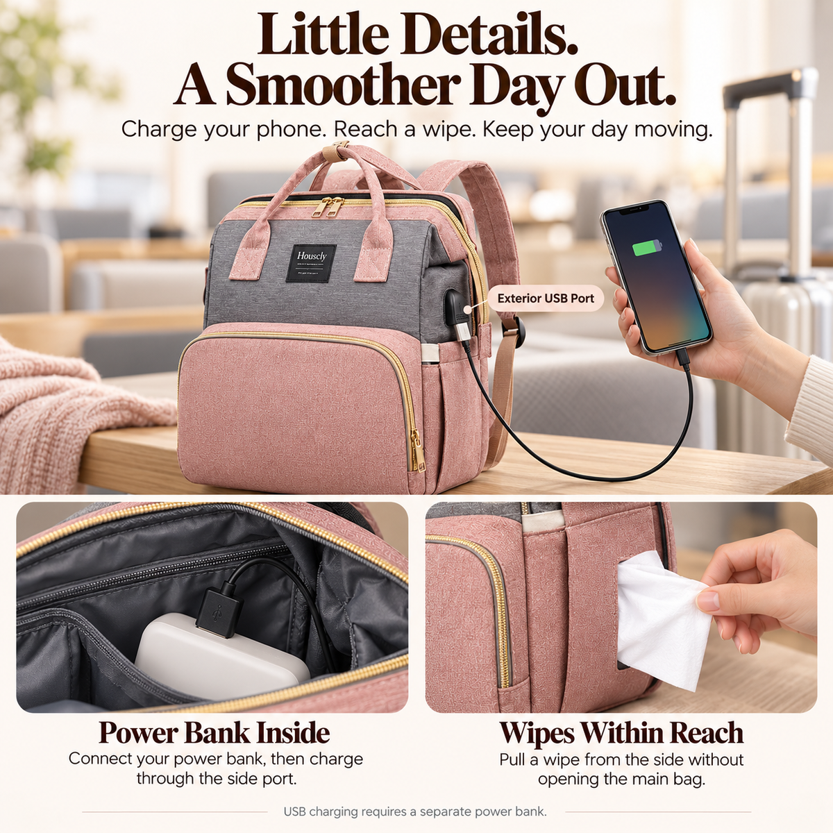One Bag. Easier Days Out. — 25L Diaper Backpack with Fold-Out Changing Station