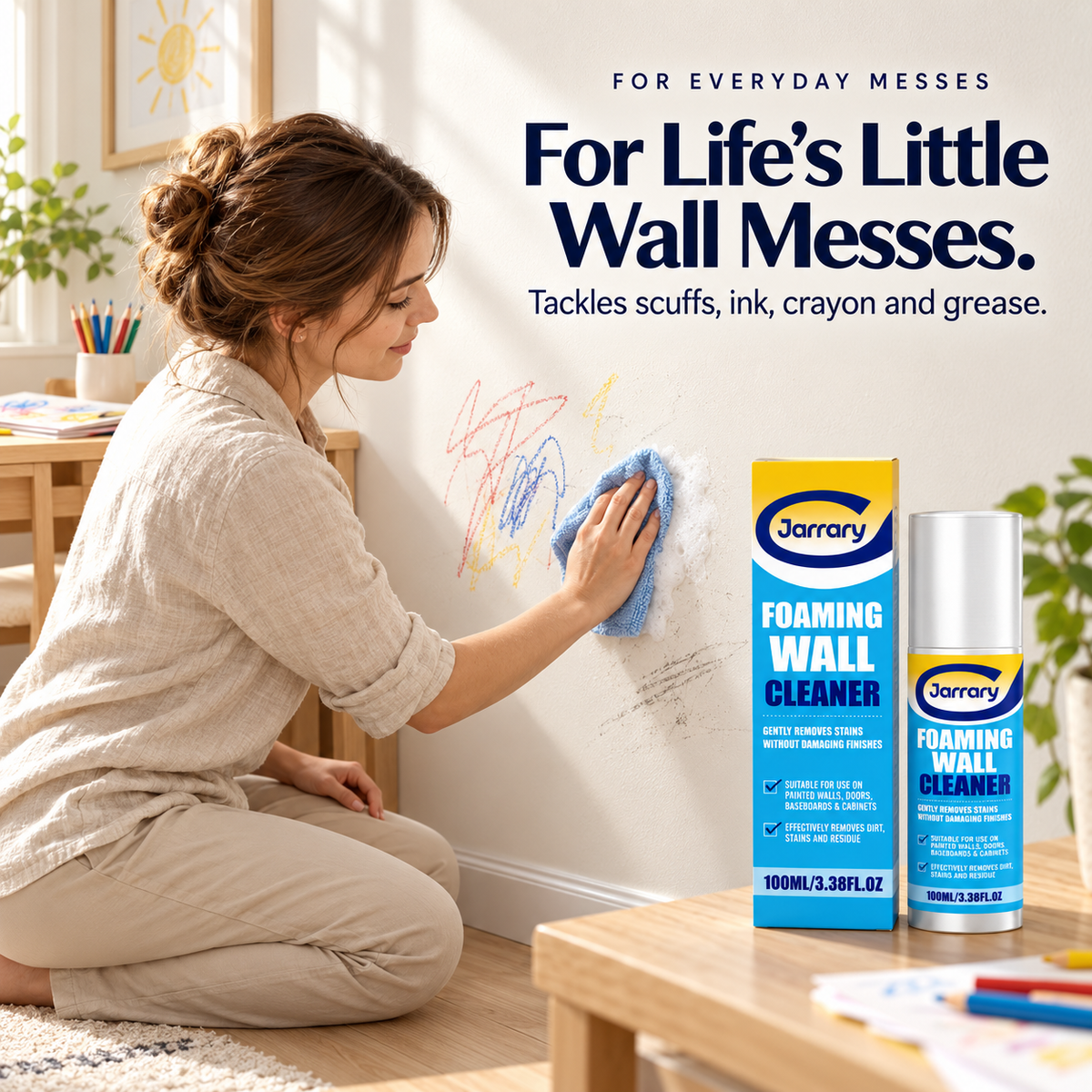 Foaming Wall Cleaner – Lift Scuffs & Crayon Marks, Refresh Your Walls