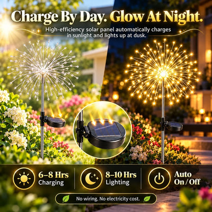 🎁2-Pack Solar Firework Lights With 8 Lighting Modes