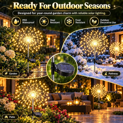 🎁2-Pack Solar Firework Lights With 8 Lighting Modes