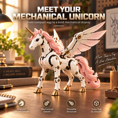🦄 2-in-1 Transforming Mechanical Unicorn Egg – Winged Fantasy Figure