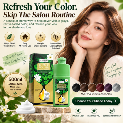Herbal Bubble Hair Color Shampoo – Easy Gray Coverage at Home