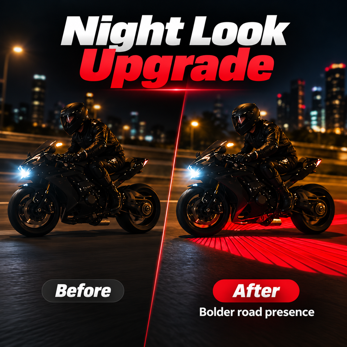 🏍️ Dual Motorcycle Laser Projector Lights – Ground Projection Kit