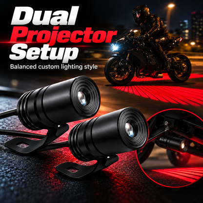 🏍️ Dual Motorcycle Laser Projector Lights – Ground Projection Kit