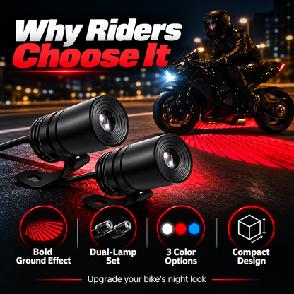 🏍️ Dual Motorcycle Laser Projector Lights – Ground Projection Kit