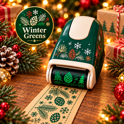 🎄 Christmas Wrapping Roller Stamp – 5 Festive Designs for Gift Packaging