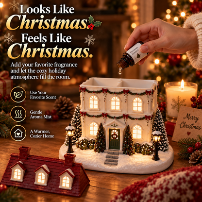 🎄 Christmas House Aroma Diffuser – Glowing Holiday Mist Cottage