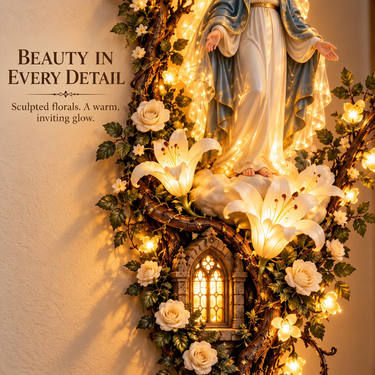 🙏✨ Blessed Mother Lighted Wall Décor