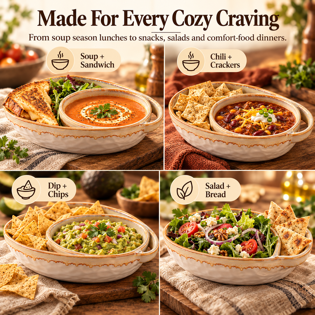 ✨Handmade Soup & Sandwich Bowl Set / Cozy Meals🥣