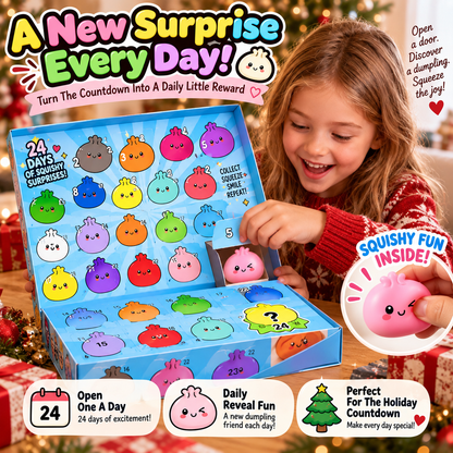 🥟 Mystery Dumpling 24-Day Countdown Calendar – 23 Mini Squishies + 1 Big Surprise