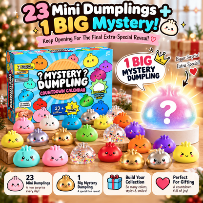 🥟 Mystery Dumpling 24-Day Countdown Calendar – 23 Mini Squishies + 1 Big Surprise