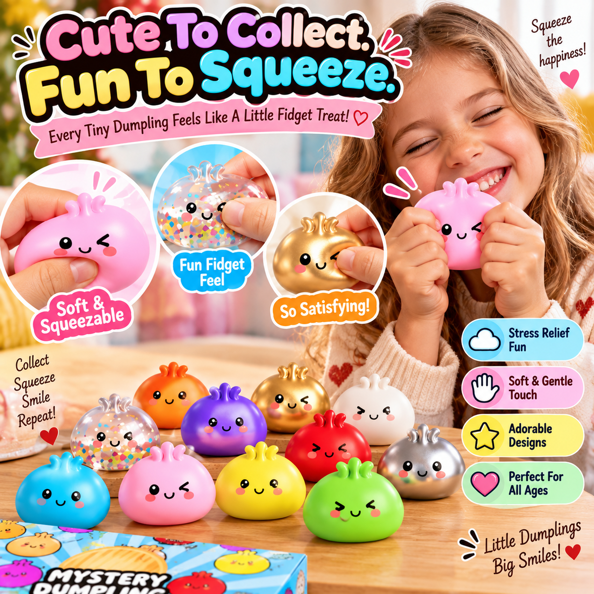 🥟 Mystery Dumpling 24-Day Countdown Calendar – 23 Mini Squishies + 1 Big Surprise