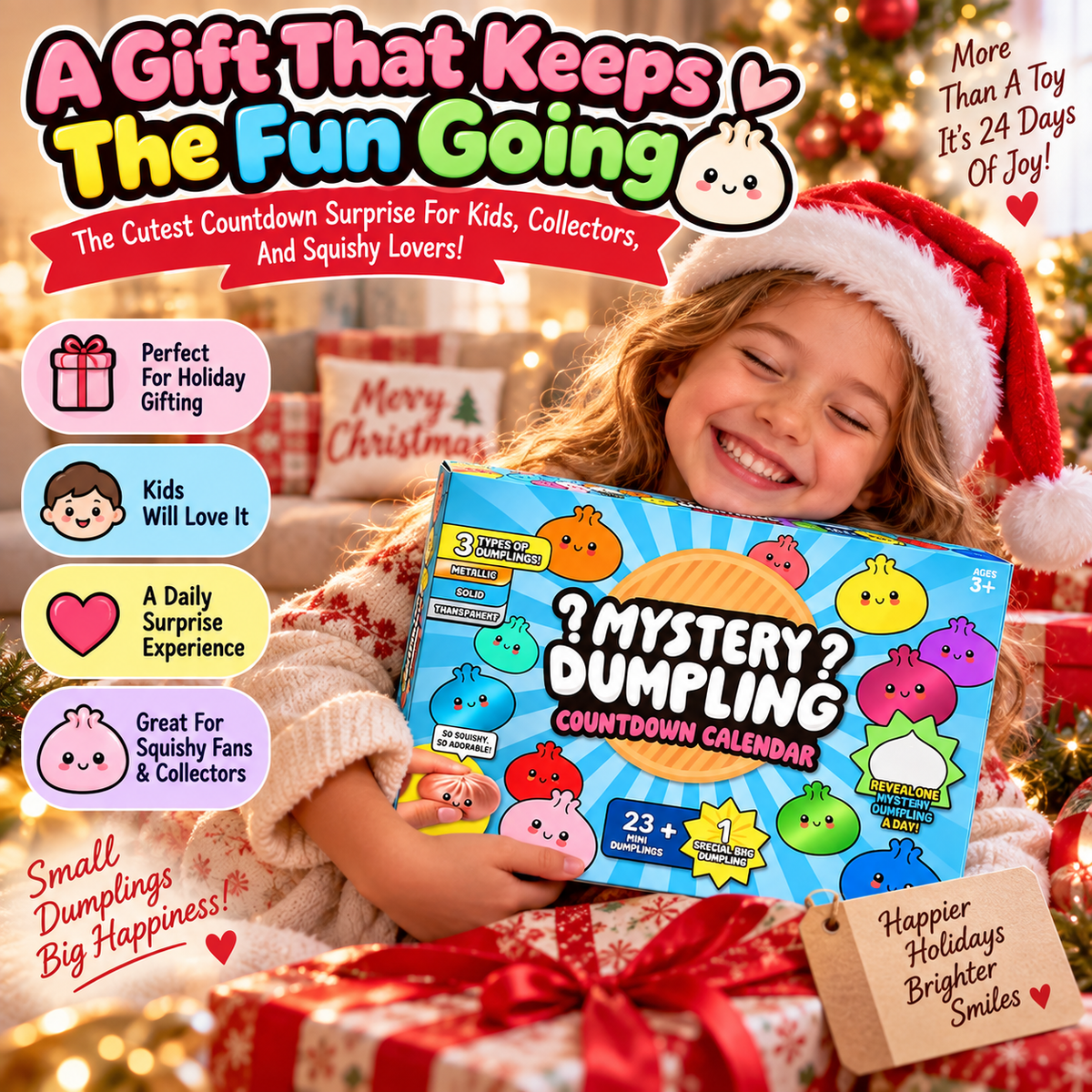 🥟 Mystery Dumpling 24-Day Countdown Calendar – 23 Mini Squishies + 1 Big Surprise