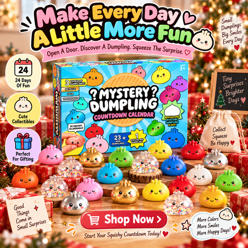 🥟 Mystery Dumpling 24-Day Countdown Calendar – 23 Mini Squishies + 1 Big Surprise