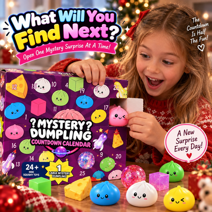 Mystery Dumpling 2026 Space Edition-24 Mini Squishy Surprises + 1 BIG Mystery Dumpling Countdown Calendar