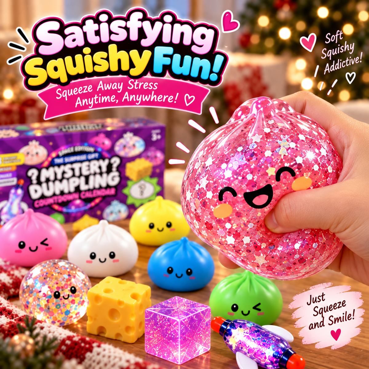 Mystery Dumpling 2026 Space Edition-24 Mini Squishy Surprises + 1 BIG Mystery Dumpling Countdown Calendar