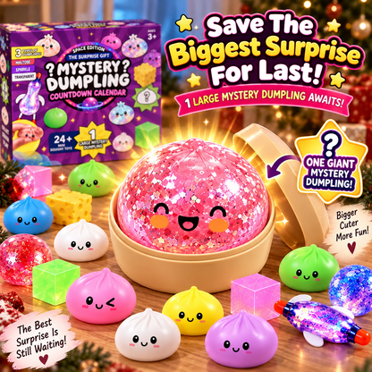 Mystery Dumpling 2026 Space Edition-24 Mini Squishy Surprises + 1 BIG Mystery Dumpling Countdown Calendar