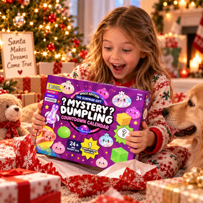 Mystery Dumpling 2026 Space Edition-24 Mini Squishy Surprises + 1 BIG Mystery Dumpling Countdown Calendar
