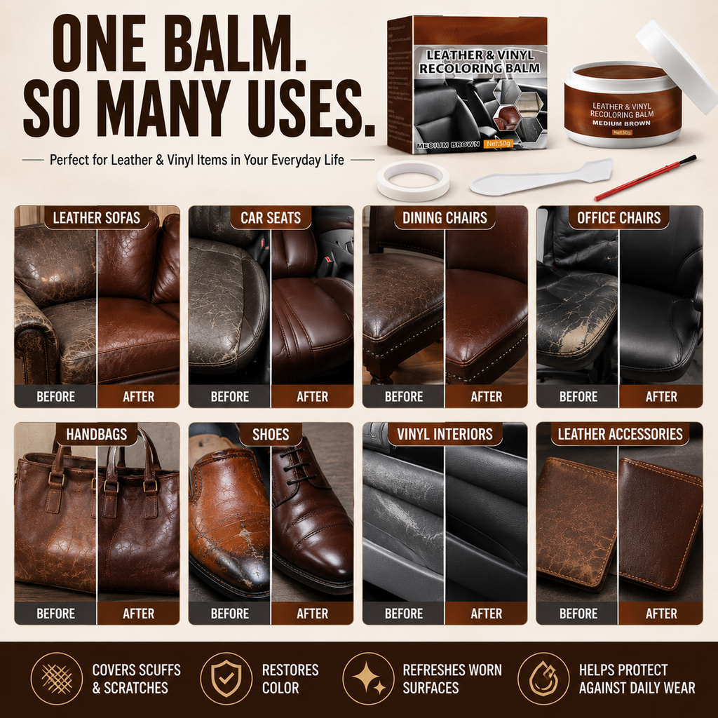 💞 Leather Repair Paste – Fills scratches & scuffs, restores texture