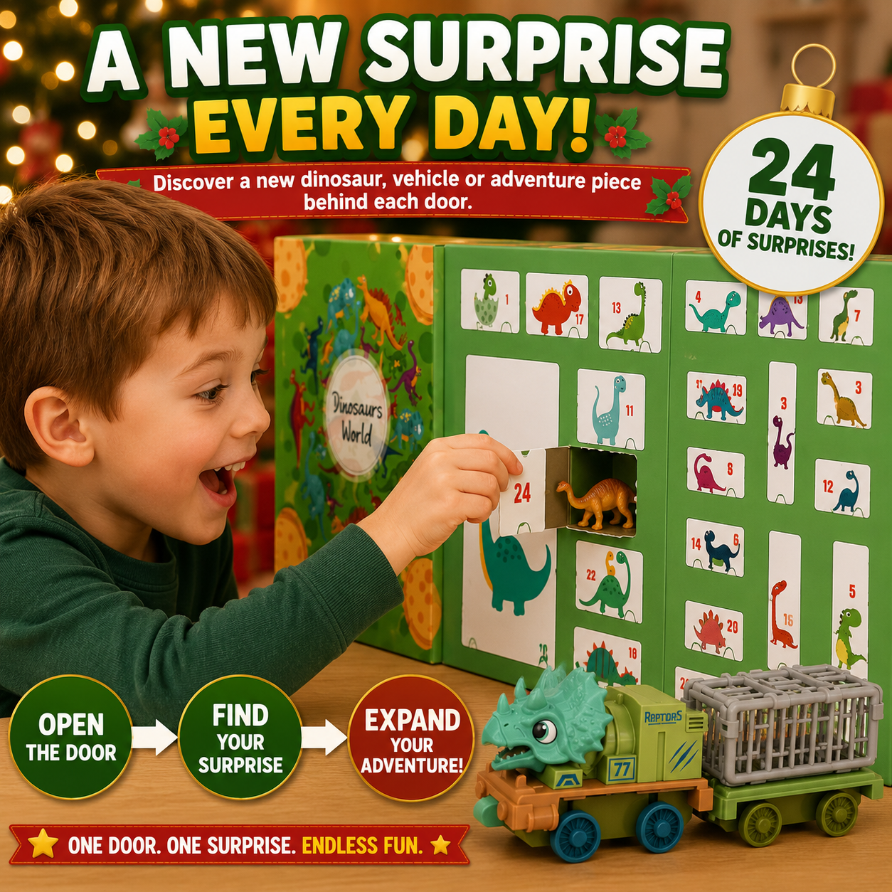 🦖24 Days of Dinosaur Surprises. One Christmas Adventure They’ll Remember