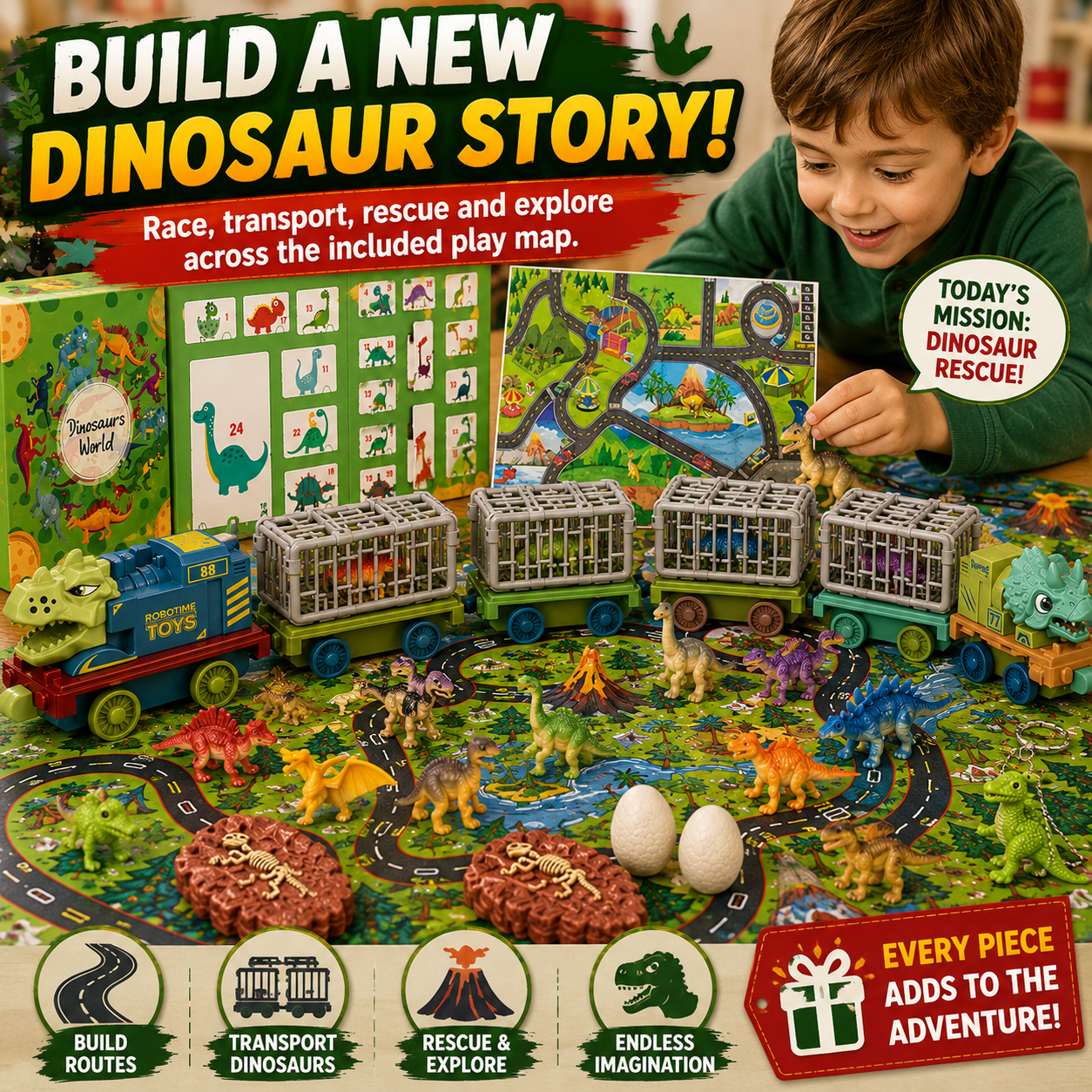 🦖24 Days of Dinosaur Surprises. One Christmas Adventure They’ll Remember