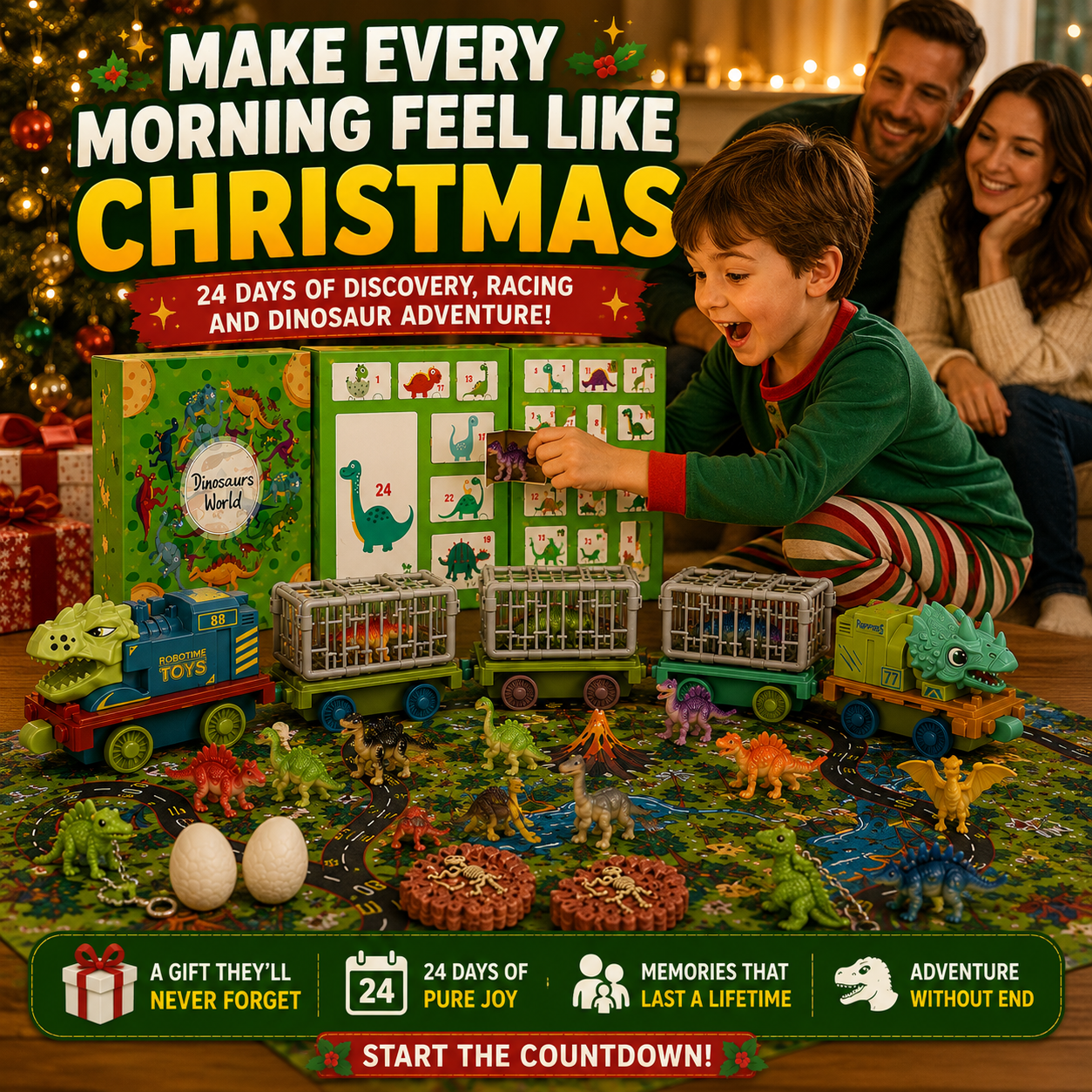 🦖24 Days of Dinosaur Surprises. One Christmas Adventure They’ll Remember
