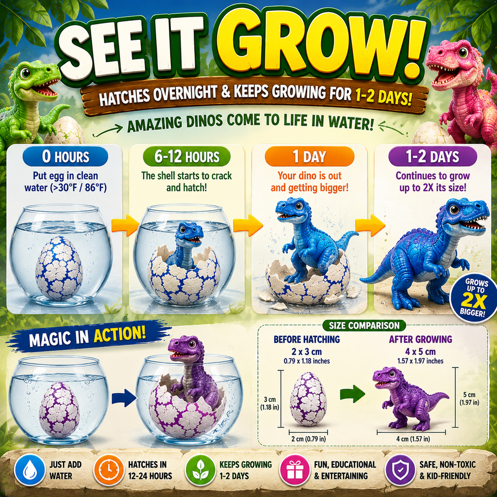 60PCS Hatching Dinosaur Eggs – Water Growing Dino Toy Set