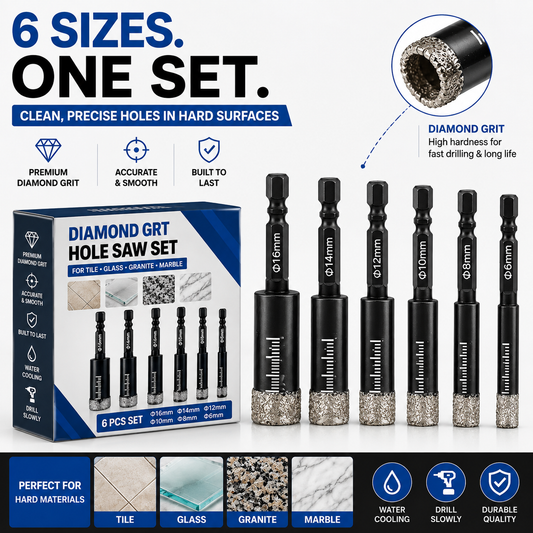 Diamond Drill Bits Set-Brazed Diamond Drill Bits for Precision Drilling in Tile Ceramic Glass Granite Marble Masonry