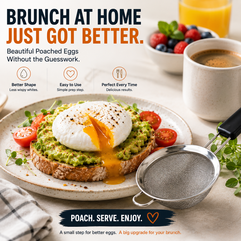 🥚 Fine Mesh Poached Egg Strainer