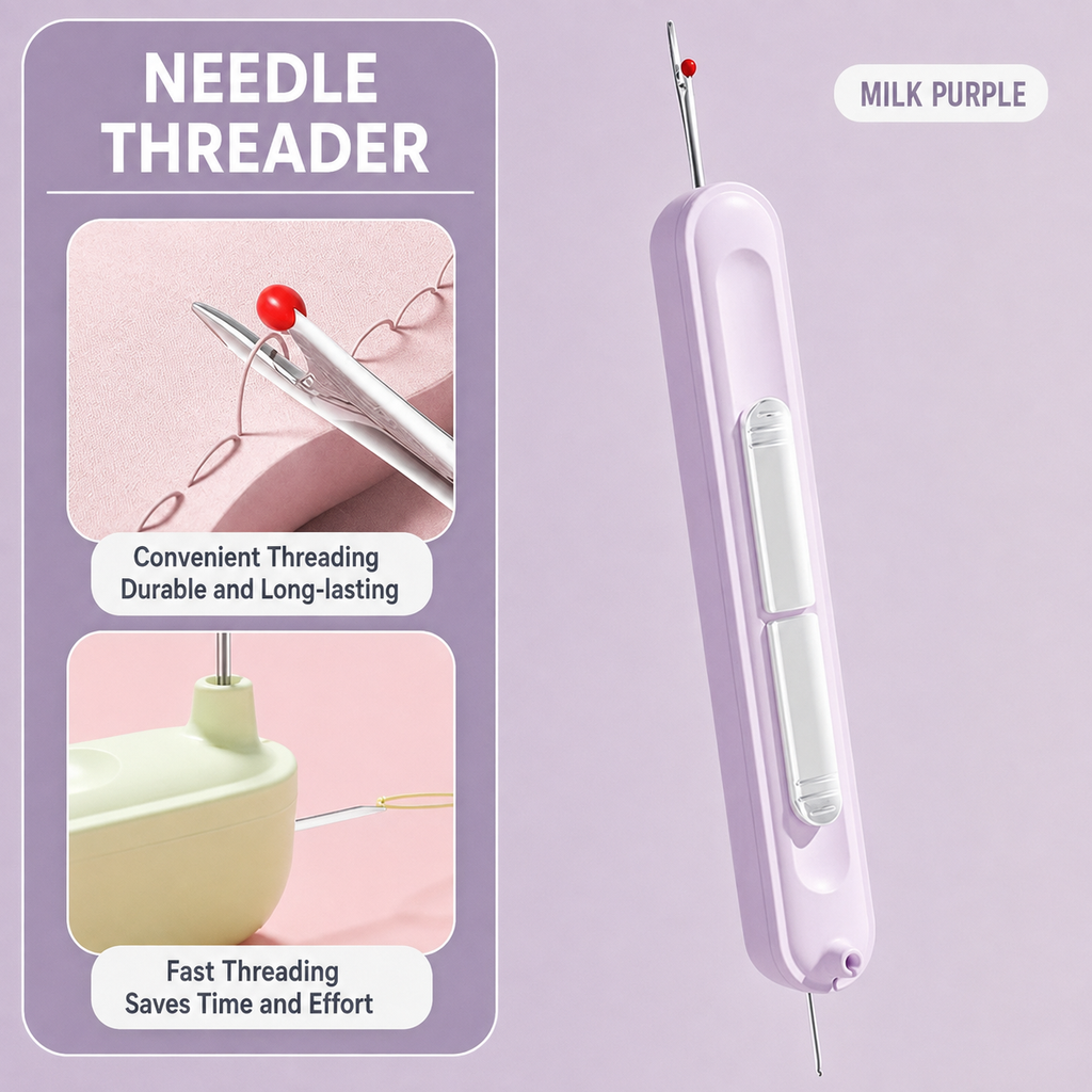 🧵 2-in-1 Easy Needle Threader & Seam Ripper – Thread Faster, Sew Easier