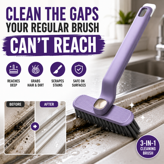 🔥3-in-1 Rotating Crevice Cleaning Brush – Deep Gap, Hair & Grime Cleaning Tool