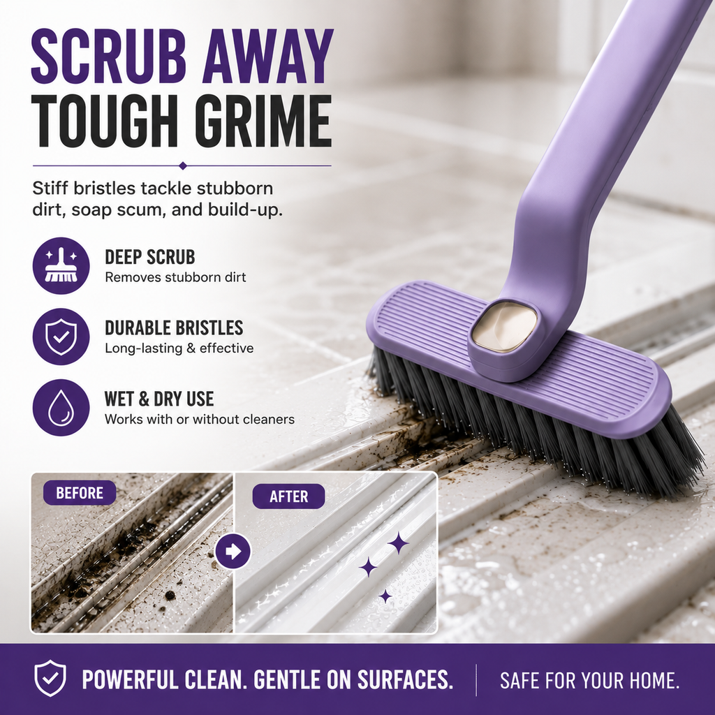 🔥3-in-1 Rotating Crevice Cleaning Brush – Deep Gap, Hair & Grime Cleaning Tool