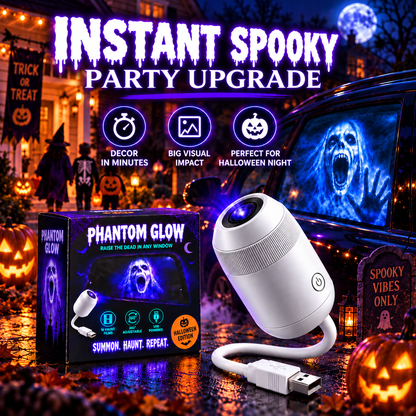 🎃 👻 Haunt Glow Halloween Window Projector-360° Adjustable Stand for Home Decor