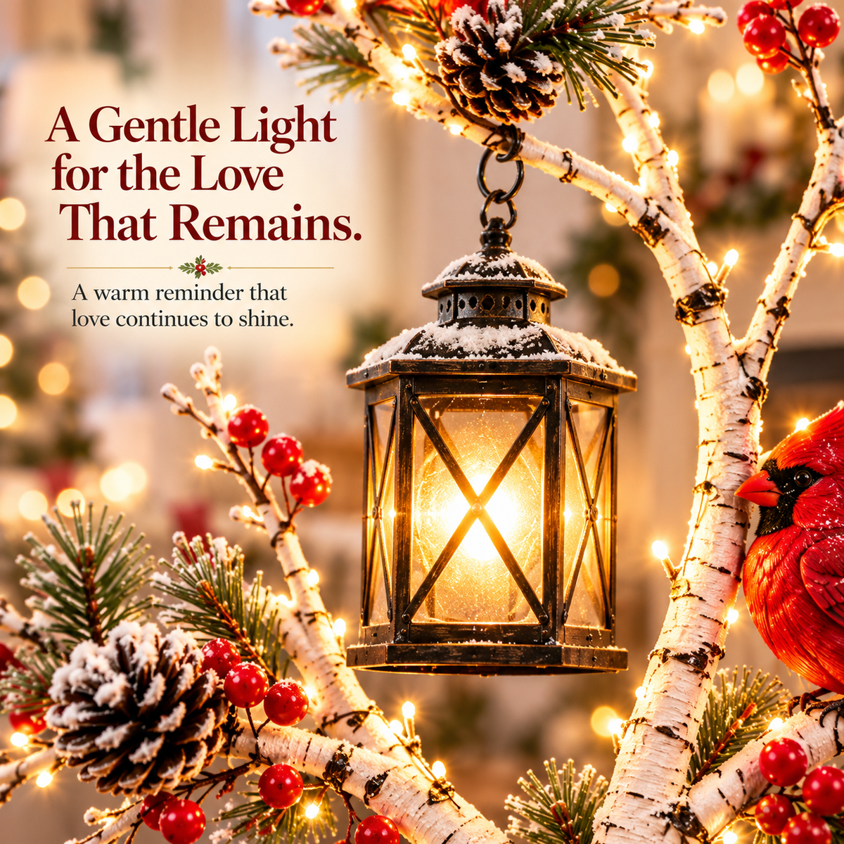 ❤️🏮 50% OFF-Cardinal Winter Lantern Tree – Snowy Lighted Home Décor