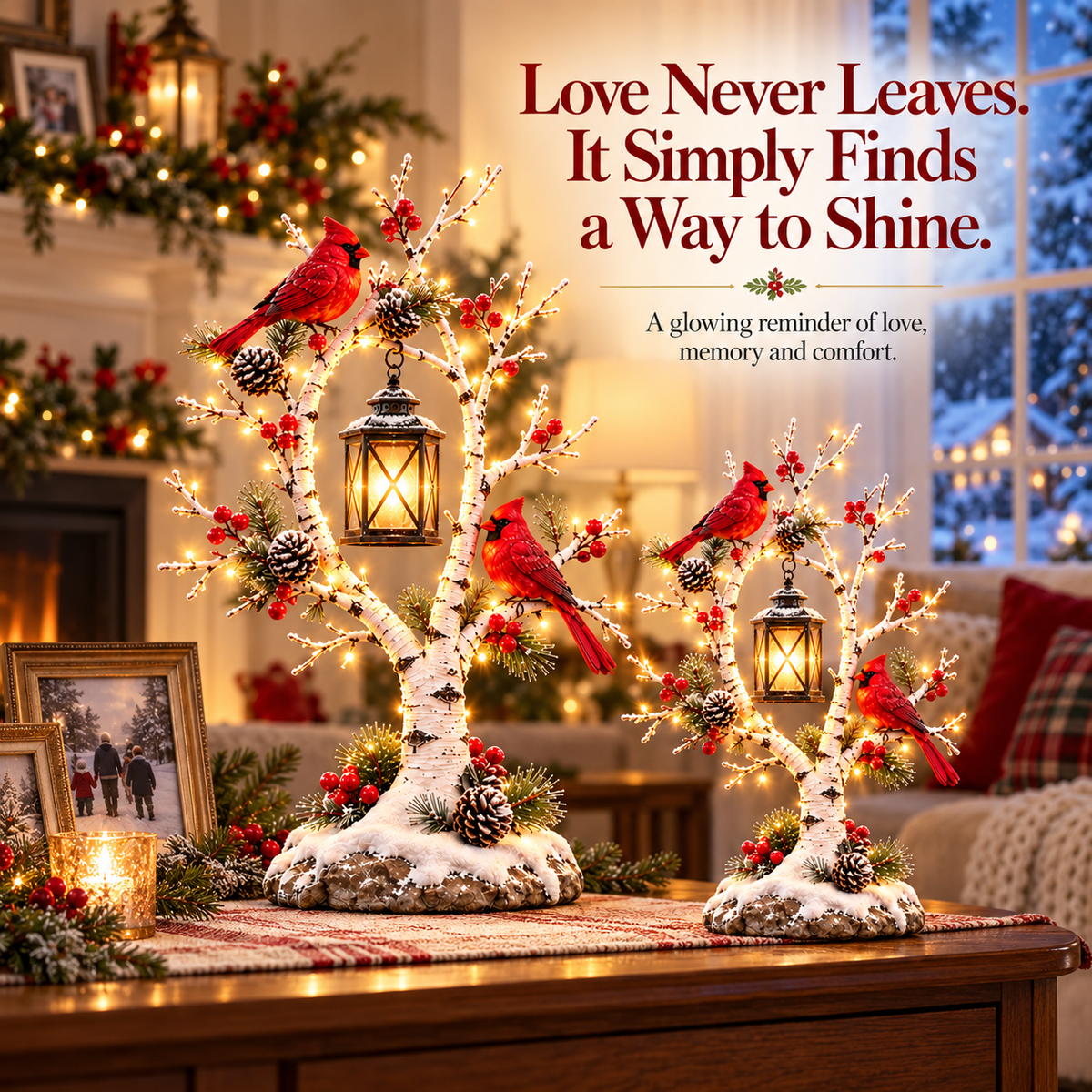 ❤️🏮 50% OFF-Cardinal Winter Lantern Tree – Snowy Lighted Home Décor