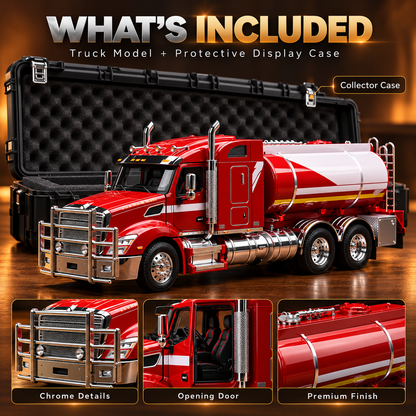 🚛 American Highway Legend™ – Premium Tanker Truck Model with Opening Door & Protective Case