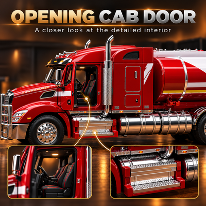 🚛 American Highway Legend™ – Premium Tanker Truck Model with Opening Door & Protective Case
