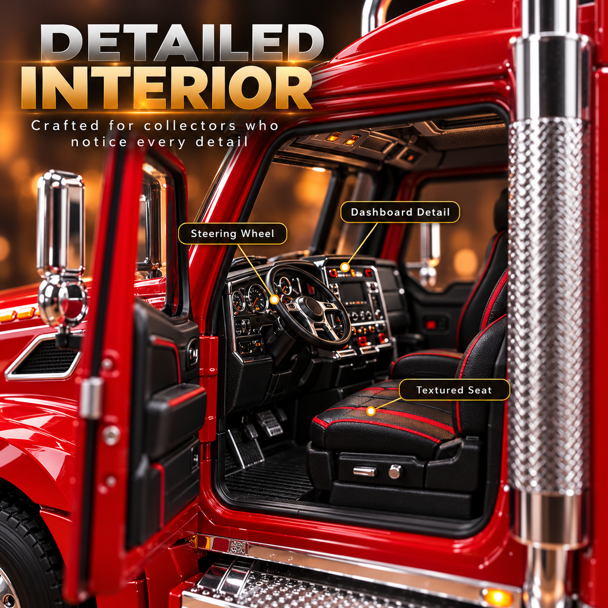 🚛 American Highway Legend™ – Premium Tanker Truck Model with Opening Door & Protective Case