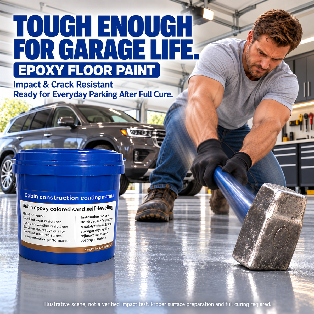 ✨ High-Gloss Self-Leveling Epoxy Floor Coating – Transform Garages, Basements, Courtyard & Workshops