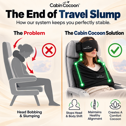 ✈️ 3-in-1 Airplane Sleep Support – No More Head Bobbing 😴 Stay Comfortable on Long Flights