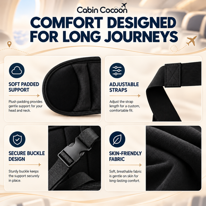 ✈️ 3-in-1 Airplane Sleep Support – No More Head Bobbing 😴 Stay Comfortable on Long Flights