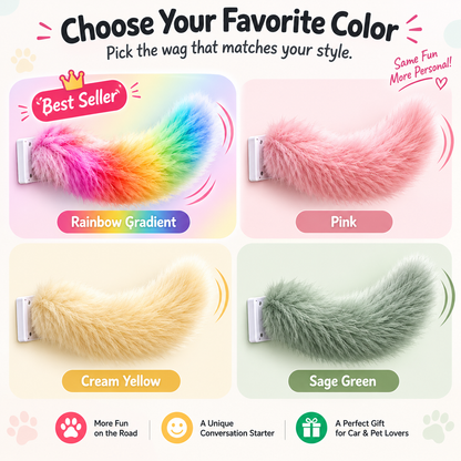 Interactive Wagging Car Tail – The Fun, Fluffy Tail That Brings Your Ride to Life! 🌈