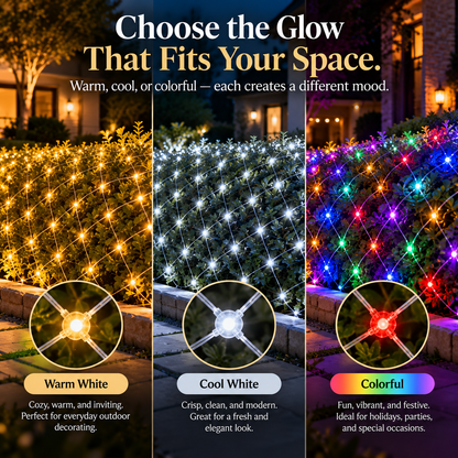 Outdoor Solar Power LED Net Lights – IP65 Waterproof Garden Lights for Magical Outdoor Décor