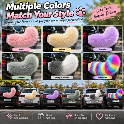 🪶🚗Interactive Wagging Car Tail – Rechargeable Fluffy Car Accessory