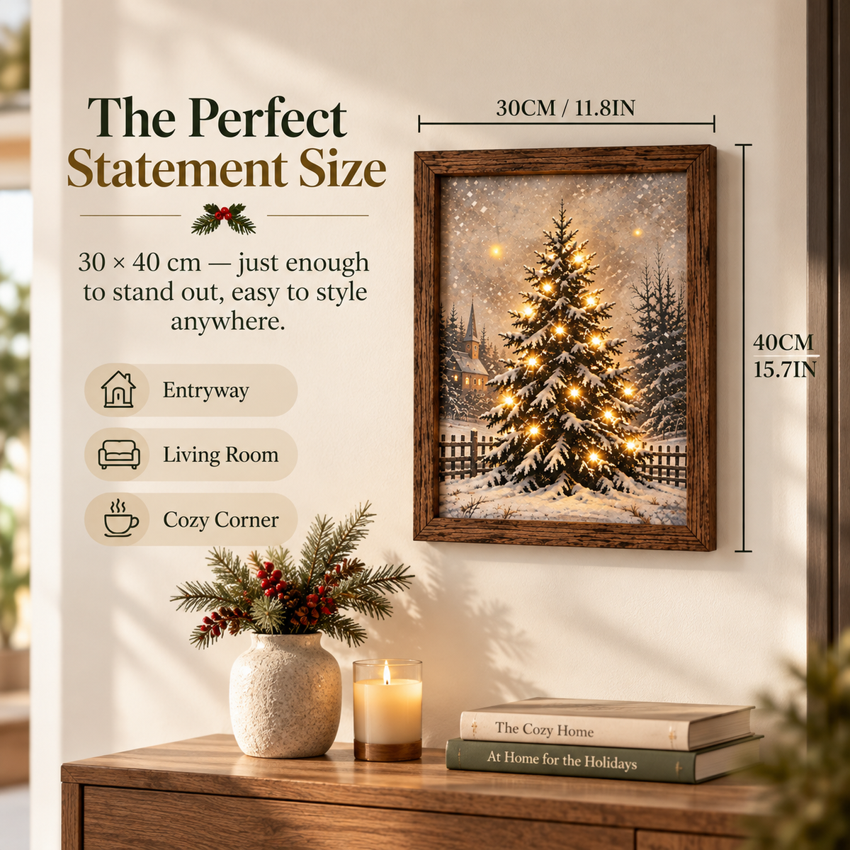 🎄✨ Light-Up Christmas Tree Framed Art – Bring a Cozy Holiday Glow to Your Home
