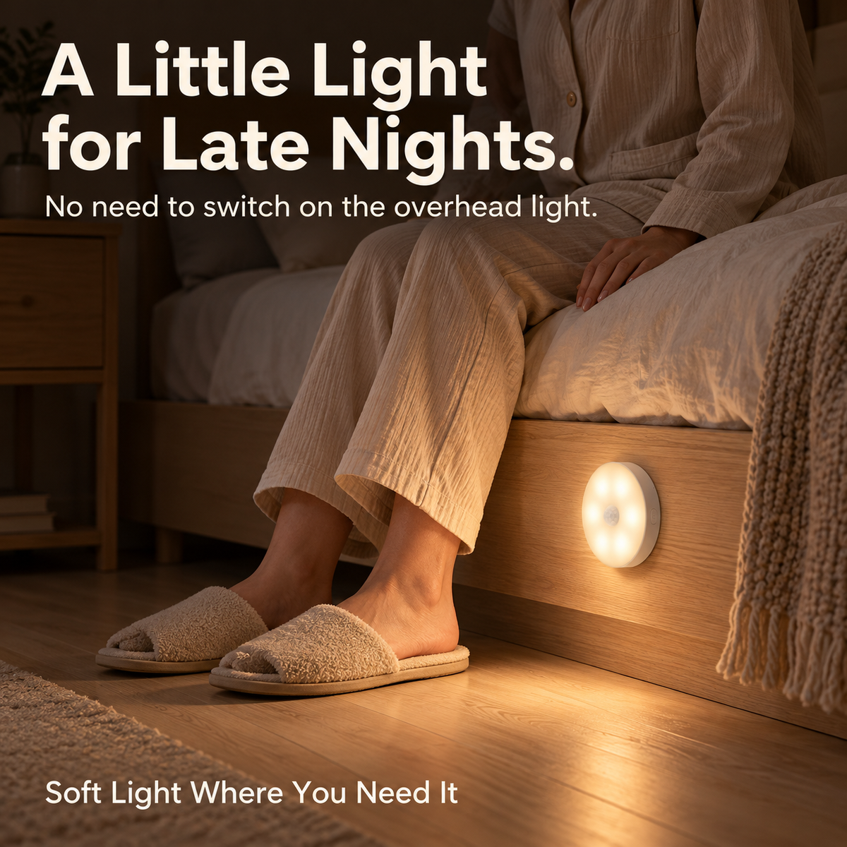 Rechargeable Motion Sensor Night Light – Magnetic Mount & 3 Light Colors