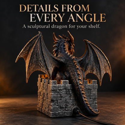 🐉🔥Flame Mist Diffuser – Gothic Castle Decor, Glowing Ember Mist & Fantasy Bookshelf Display